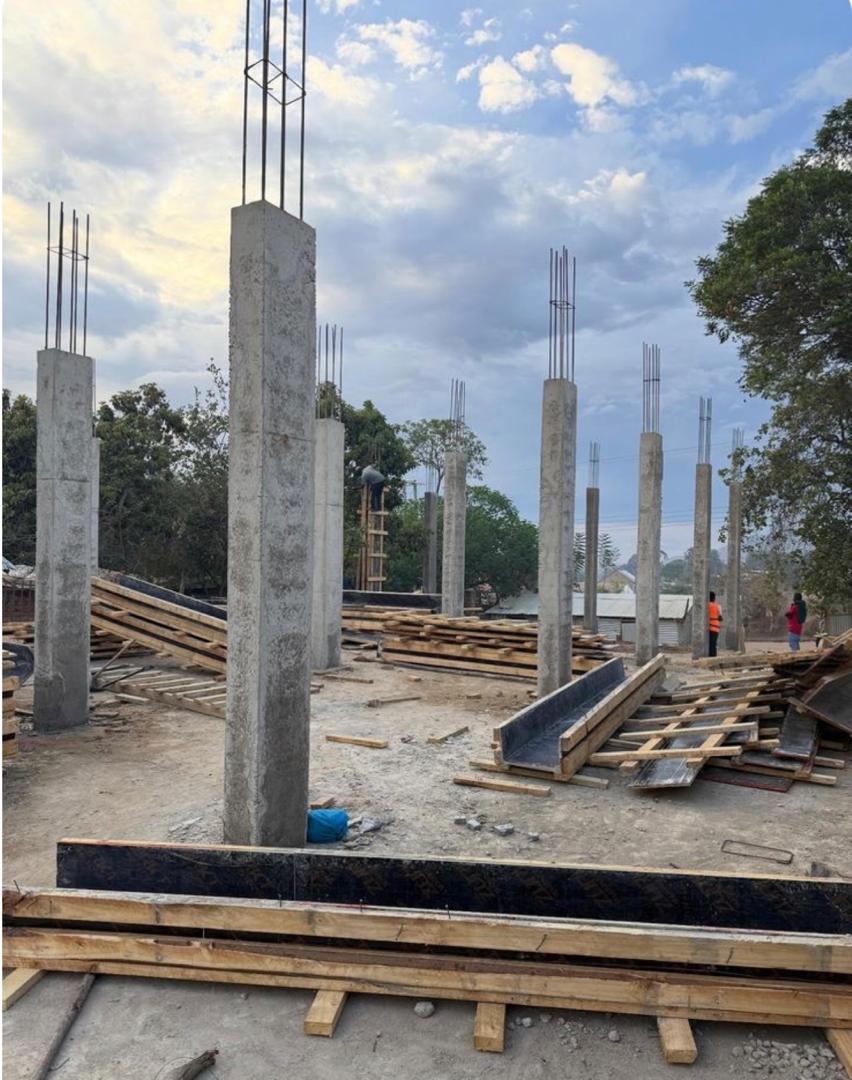 Structural columns cast and cured, ready for the next floor